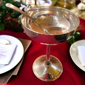 Vtg 1980 Bridalane Silver Plated Footed Stemmed Wedding Bridal Wine Chalice Cup